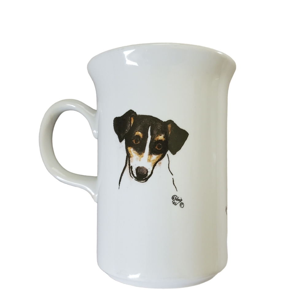 Louise Wood Grays‎ Terrier Jack Russell Print Vintage Mug 1986 England